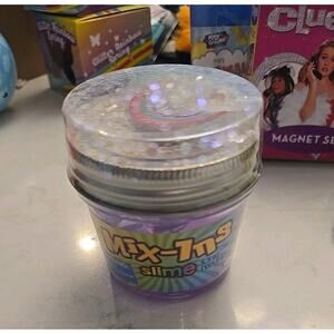 11630 Toysmith Mix-Ins Glitter Slime with Confetti Rainbow Clear Purple 5.5
